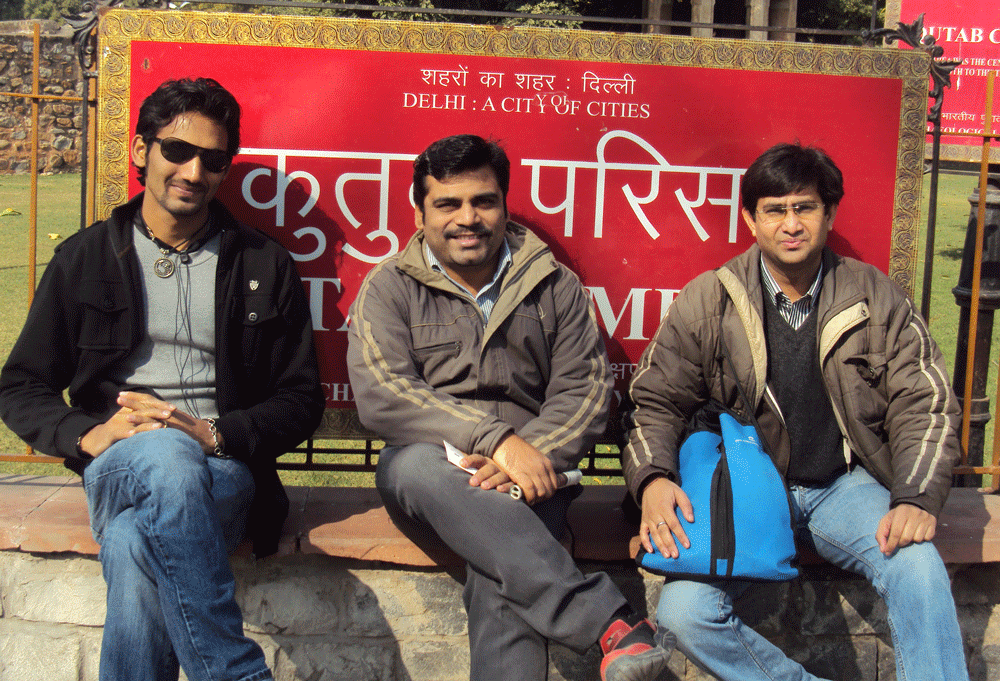 At Saturday Inder Singh , Manju Nath and Amit Kaushik at Qutab Minar Delhi