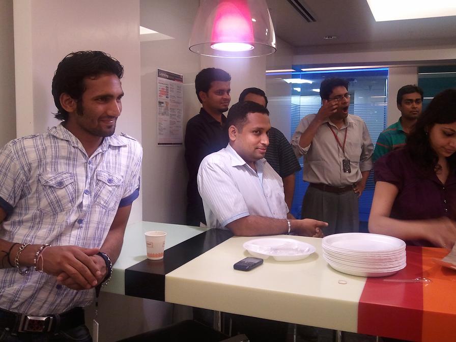 Celebrating Birthday of Kant Kishore Sharma at Sapient Nitro