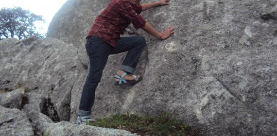 Jival Brother Tracking on the stones in the way Kamrunag Vally Himachal