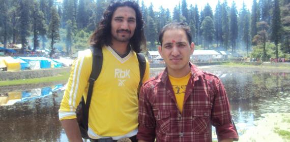 Jivan Lal and Inder Singh At Kamrunag Lake Mandi Distt.